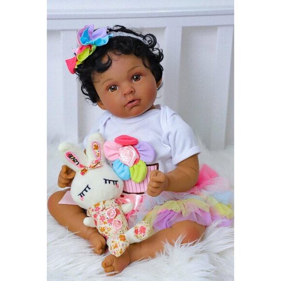 🆕20Inch African American Newborn Full Body Vinyl Doll Brown Hispanic Dolls - Picture 5 of 6